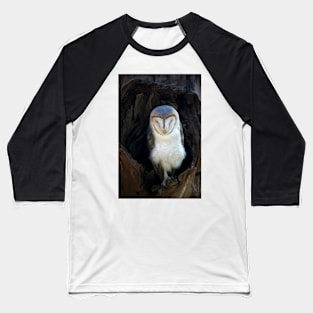 Sleeping Barn Owl Baseball T-Shirt